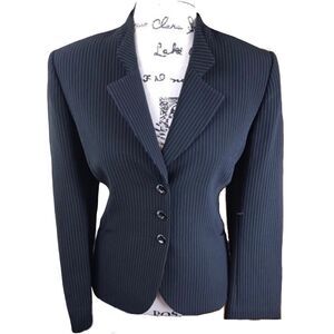 Tahari Pin Striped Blazer Sz 10 Petite Women’s